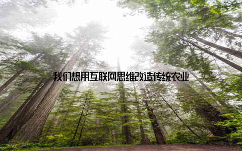 我们想用互联网思维改造传统农业