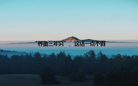 “养鱼三年穷”, 这话一点不假