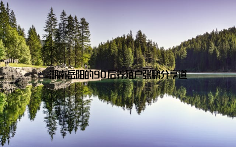 湖南岳阳的90后养殖户张鹏分享道