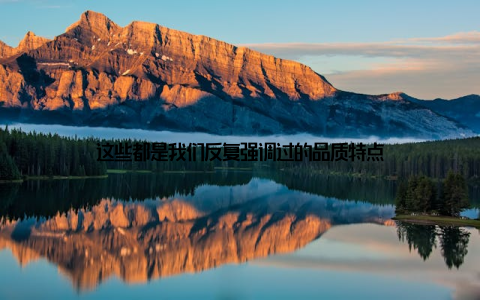 这些都是我们反复强调过的品质特点