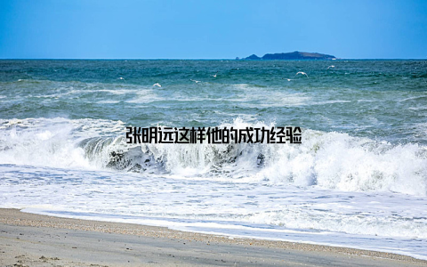 张明远这样他的成功经验