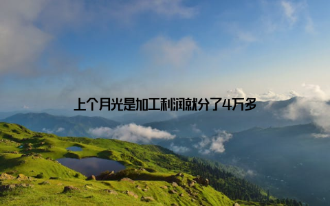 上个月光是加工利润就分了4万多