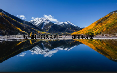 我当时急得头发都白了, 却束手无策