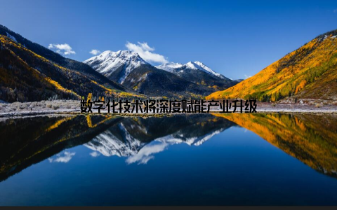 数字化技术将深度赋能产业升级